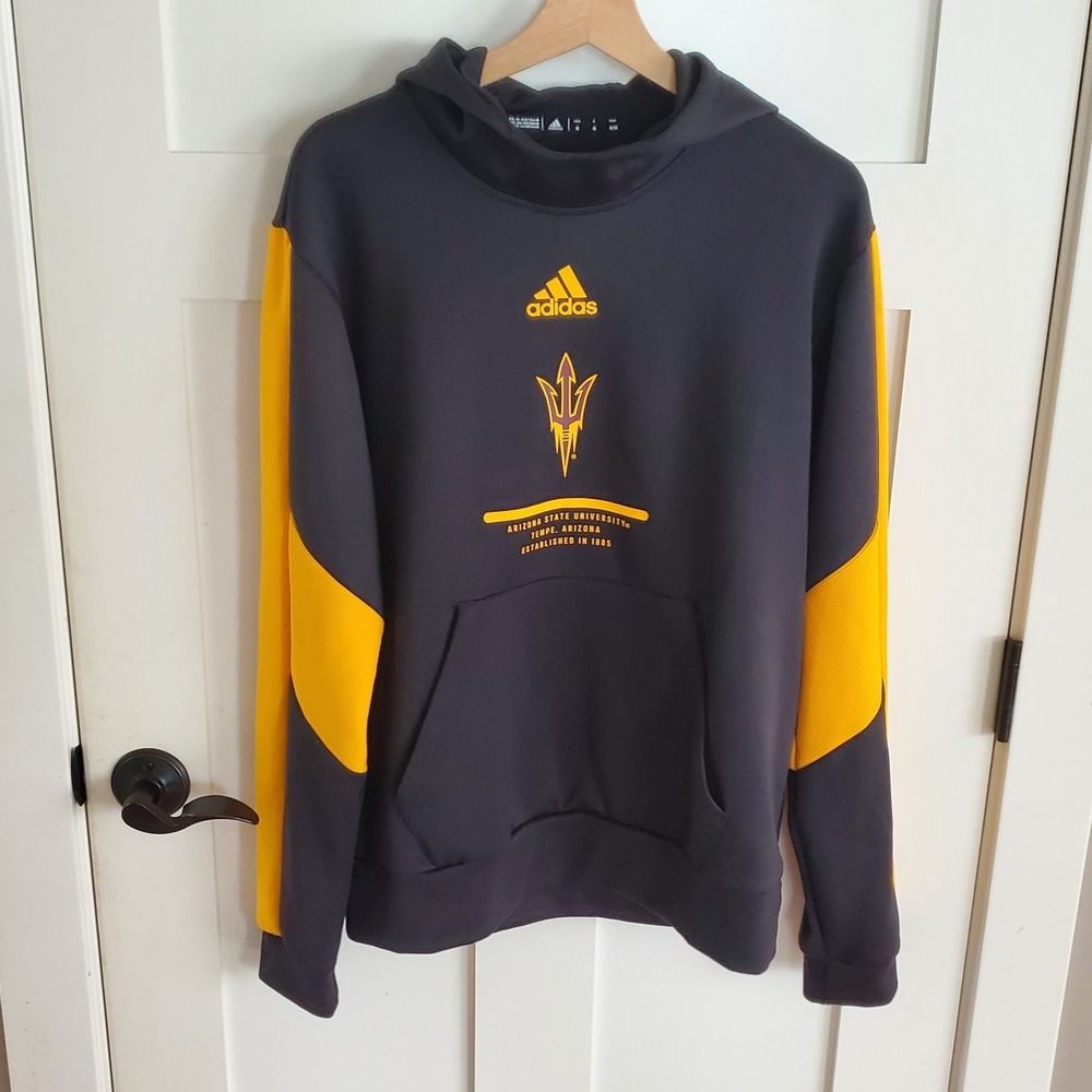 Adidas Hoodie Mens M Arizona State University Sun Devils Pullover Tempe AZ Black